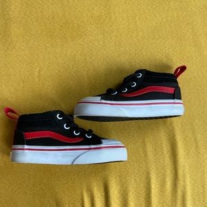 Vans toddler 5.5 black and red high tops
Great preowned condition